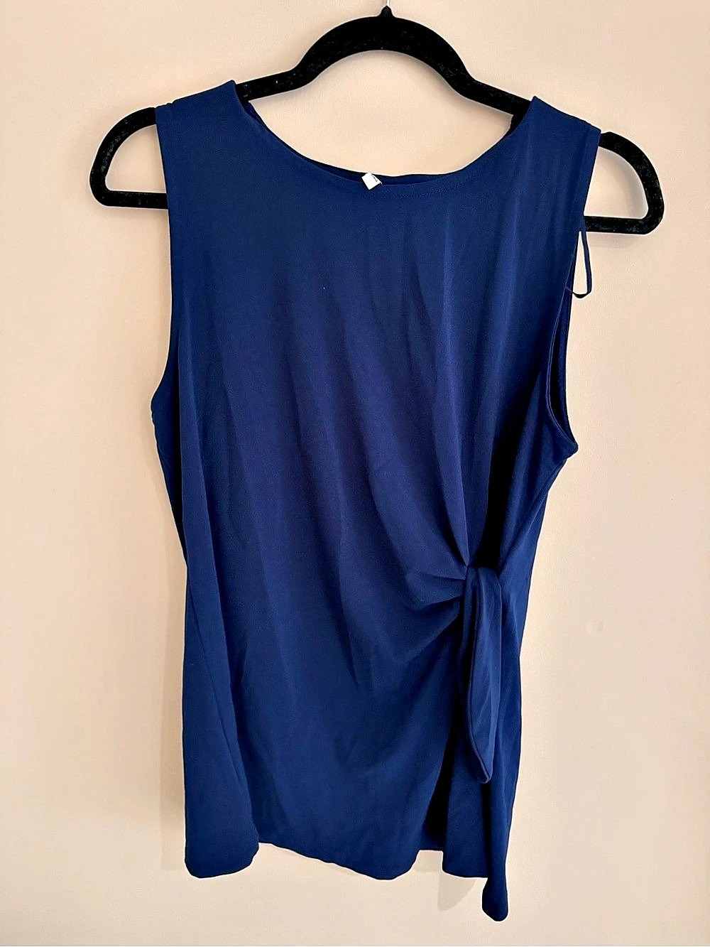 Elle Sleeveless Twist Front Top in Blue Size Large